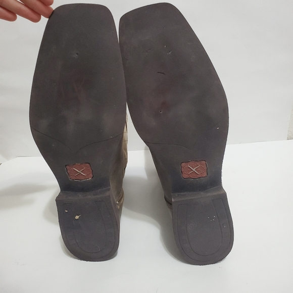 Twisted X Brown Bomber Square Toe Boot pull on western work 14D calf roper - Picture 12 of 13
